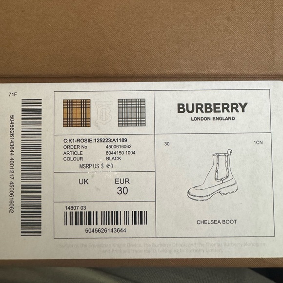 Pre loved kids Burberry Chelsea boots - Picture 3 of 8